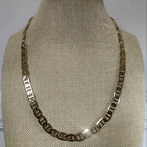 NWOT Brazilian 18K G L. Stamp  Real Gold 10 Layer's Mariner Chain 22 Inch 9mm